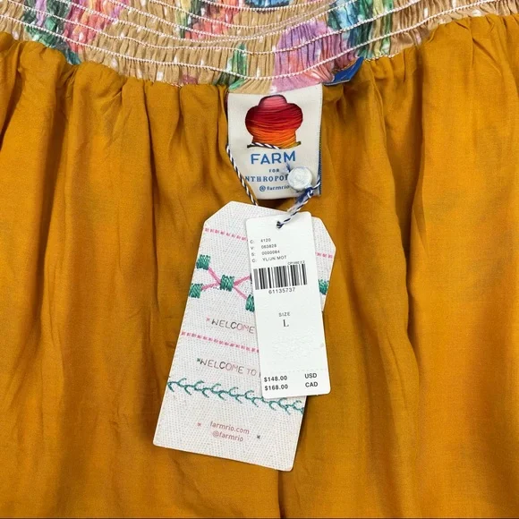 Farm Rio x Anthropologie Savana Tiered Fruit Print Skirt Size Large NWT